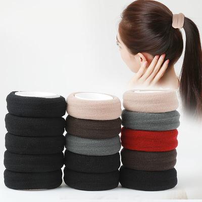 10Pcs High Elasticity Thickened Hair Rope Adult Hair Ring Simple Hair Accessories Seamless Black Rubber Band