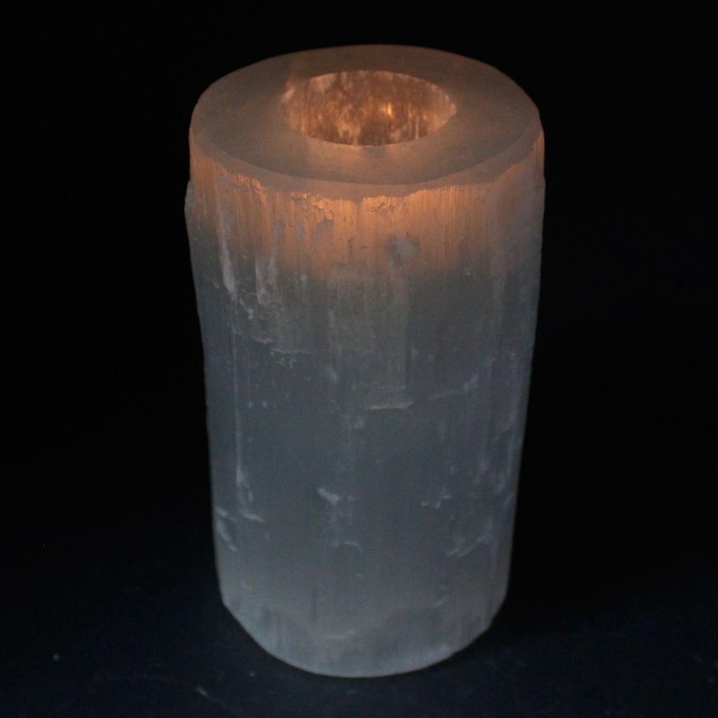Selenit Kerzenhalter Zylinder 15 cm