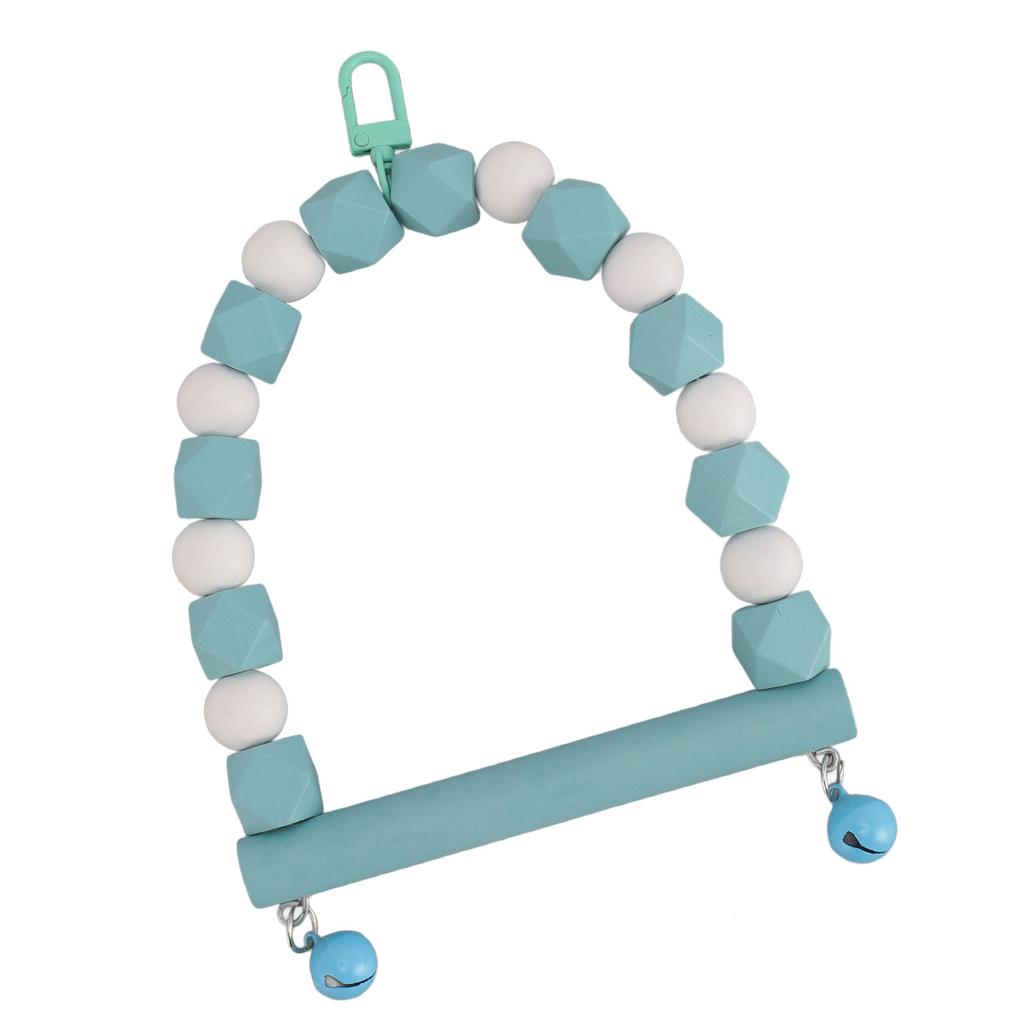 Holz Vogel Schaukel Sitzstange Spielzeug Hängende Papageien Schaukel Stehendes Spielzeug Krallen Schleifen Angstreduzierung Vögel Spielzeug Blau