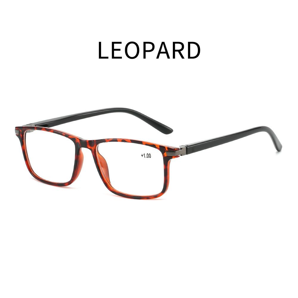 New Anti-Blue Light Farsightedness Glasses Men And Women Retro Square Frame Ultra-Light High-Definition Presbyopia Glasses +4.0