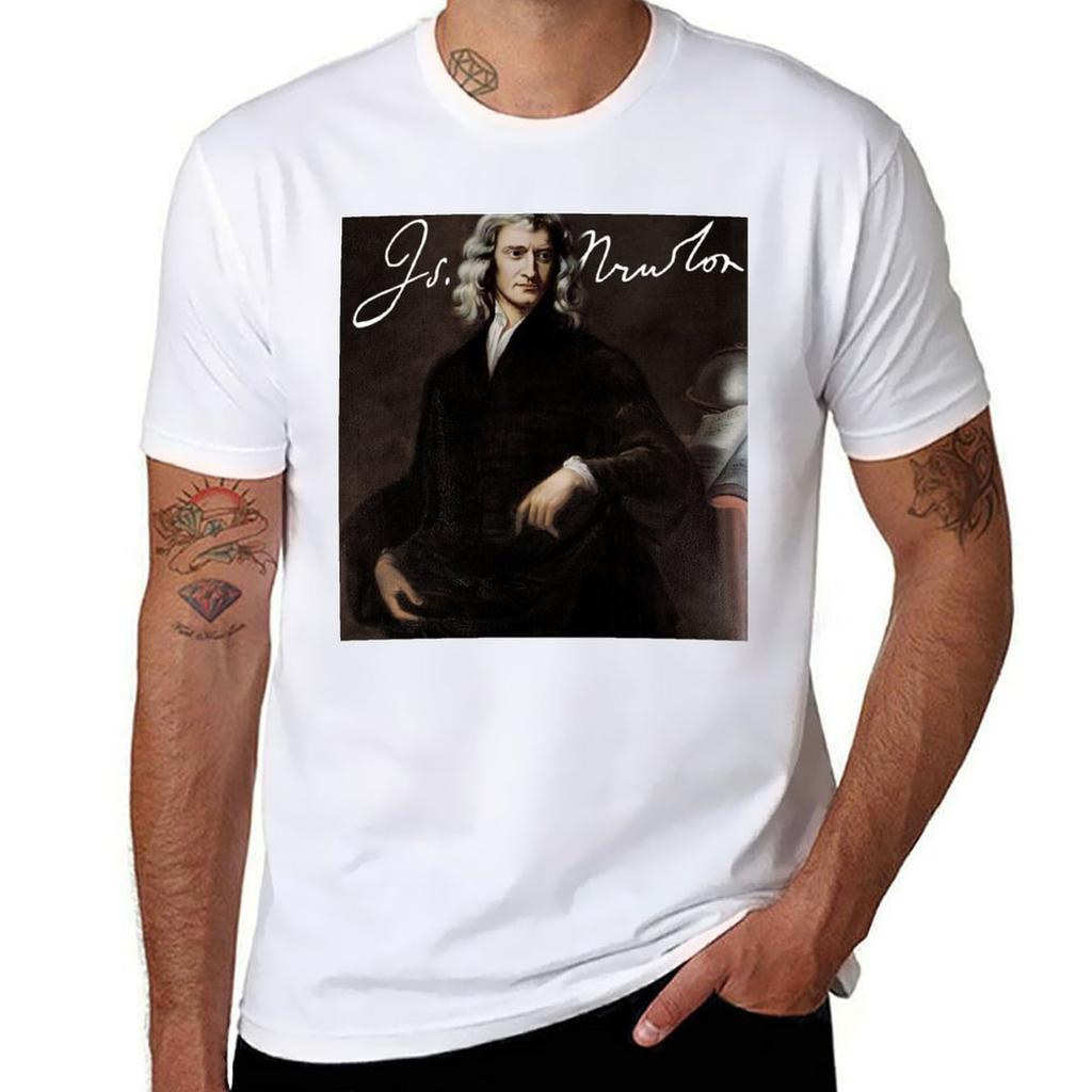 Sir Isaac Newton - Der klügste Mann, der je lebte T-Shirt Herren T-Shirt Luxus Anime T-Shirts Oversize T-Shirts mit Druck T-Shirt
