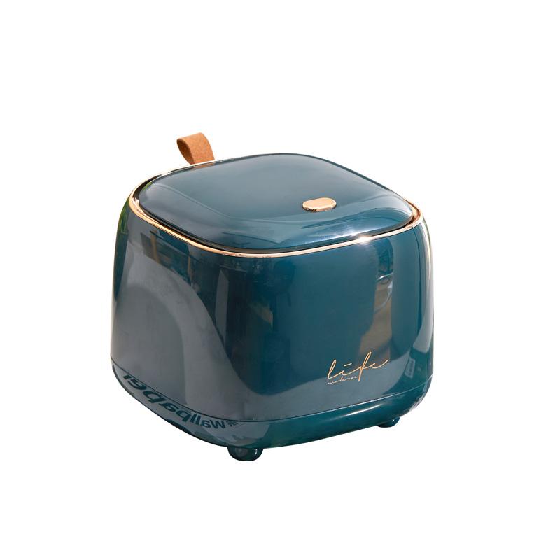 Coș de gunoi mic de lux cu capac pentru depozitarea noptierei