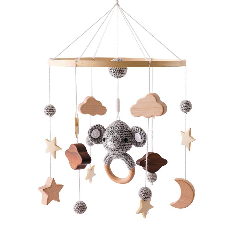 For Baby Rattle Toy 0-12 Months Wooden Mobile On The Bed Wborn Music Box Bed Bell Hanging Toys Holder Bracket Infant Crib Boy Toys
