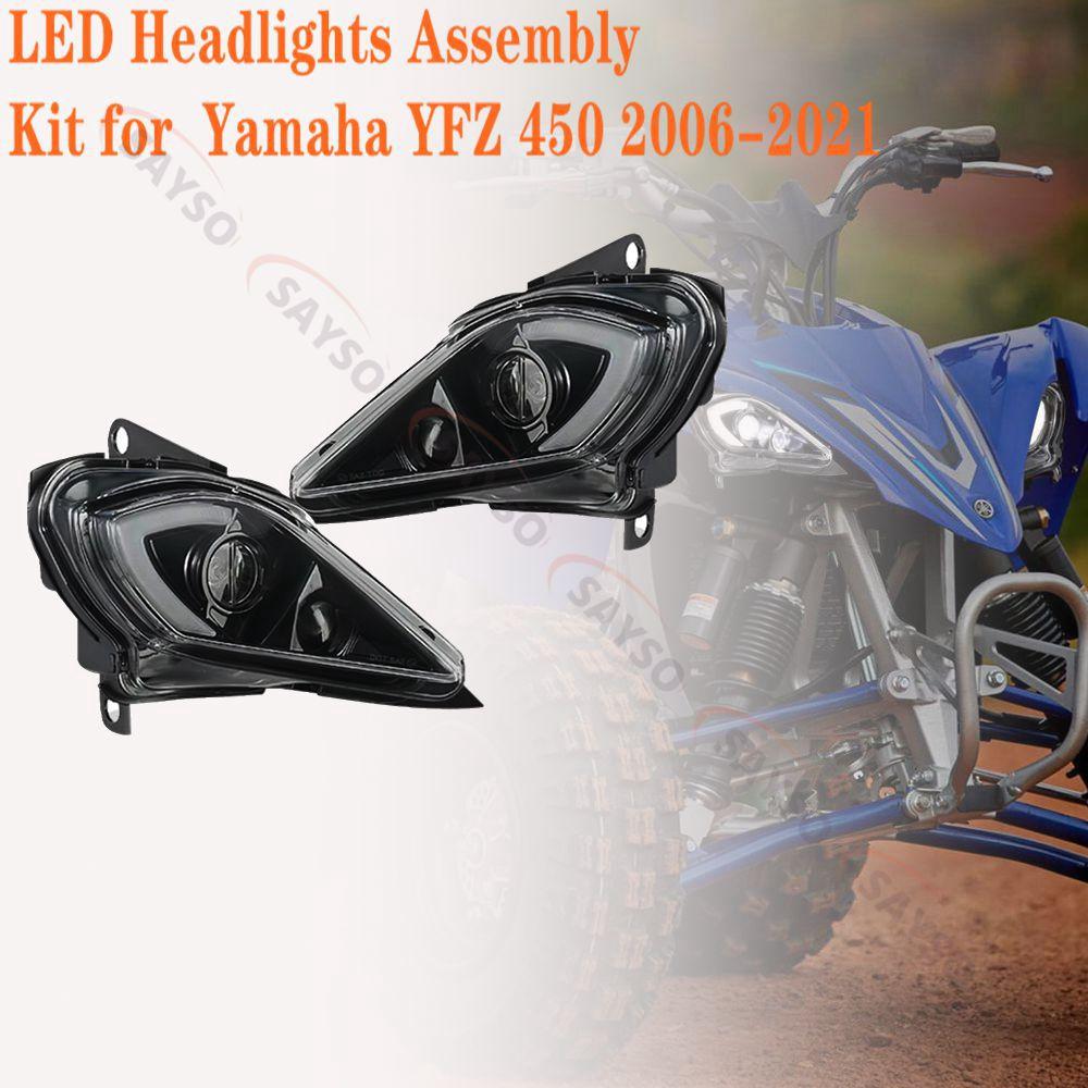 DRL LED Adjustable Headlights for Yamaha Raptor 700 700R YFZ450 YFZ450R YFZ450X Wolverine 450 350 Turn Signal Light 2006-2025