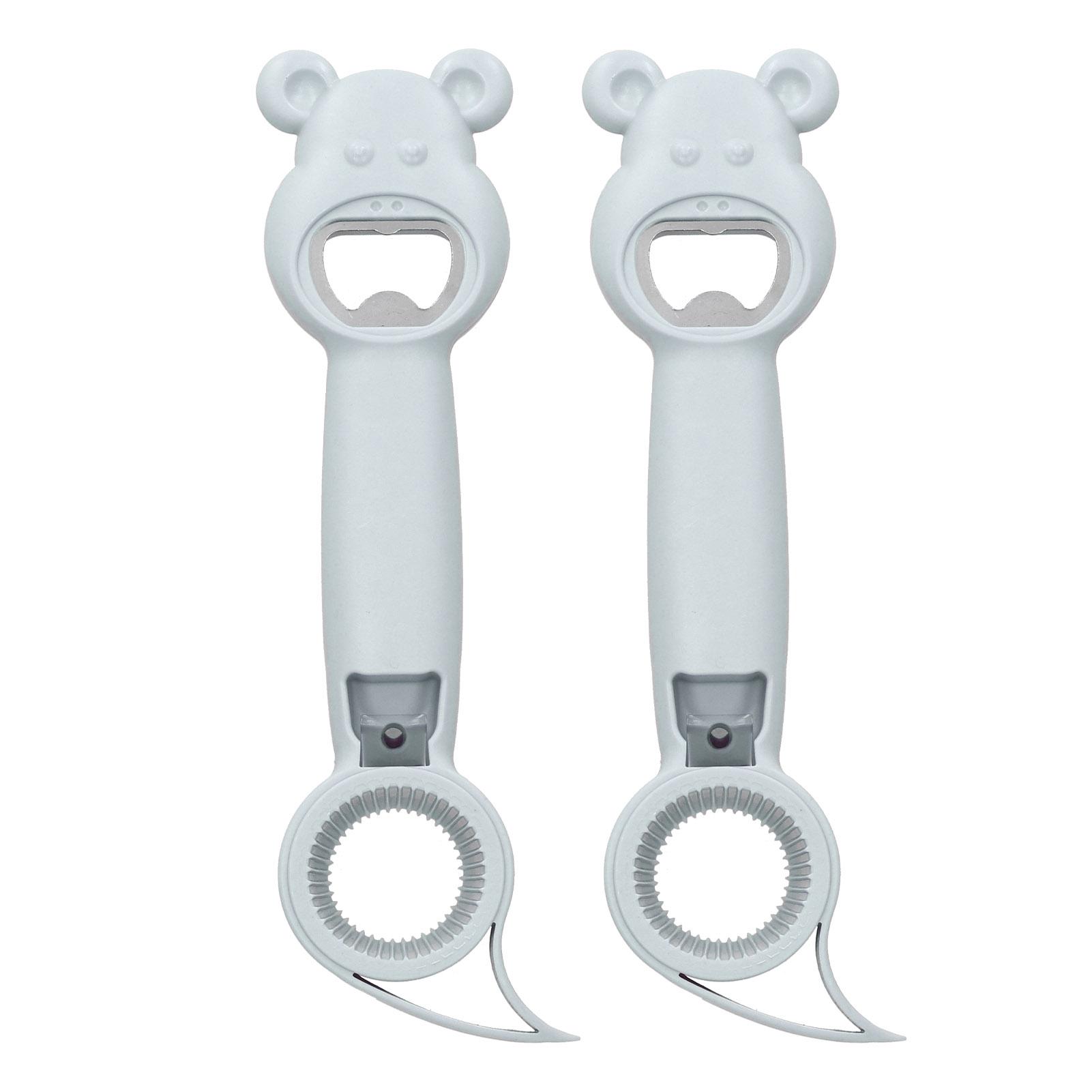 

2шт 4в1 консервный нож универсальный портативный ручной открывалка для бутылок с напитками белый