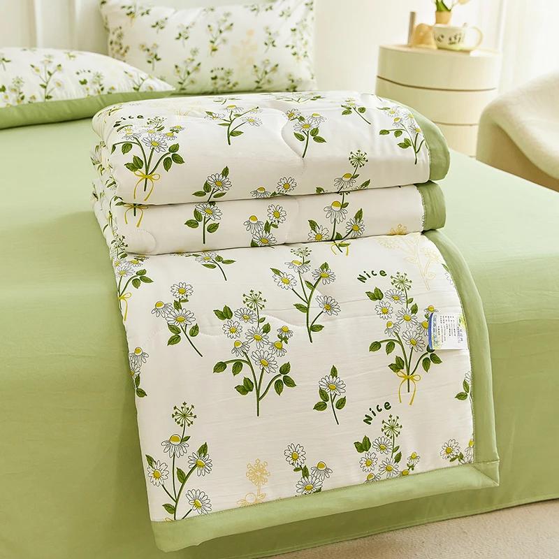 1pc Thin Duvet for Summer Quilt Single/Double/Queen Size Comforter Printed Blanket Home Soft Bedspread edredones (No Pillowcase)