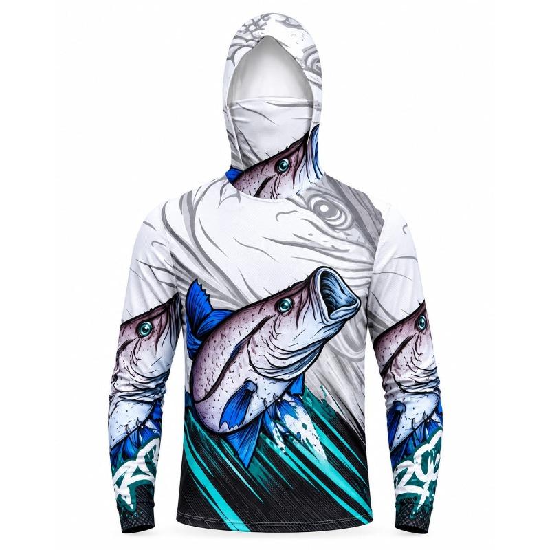 Unisex Dustproof Digital Hoodie with Bonus Face Mask, Long-Sleeve Top, Suitable for Outdoor Fishing