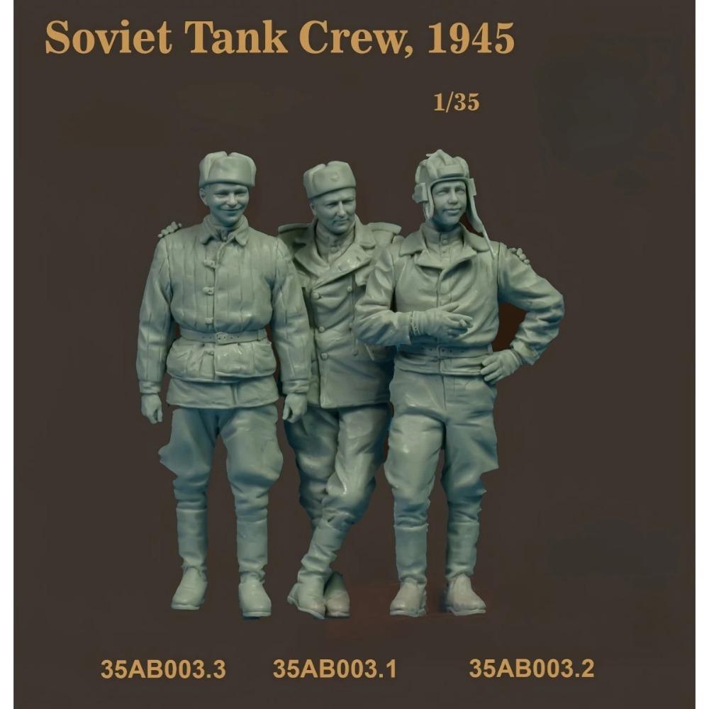 1/35 Resin Unpainted Model Kit, Military Theme, Soviet Tank Crew (3 People) Unassembled and Unpainted GK, 1568R