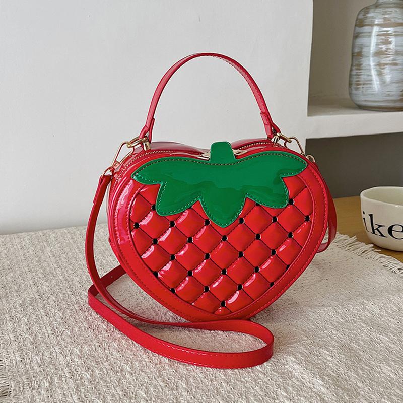 Cute Strawberry Shape Crossbody Bag personality Creative Handbag Funny Bag Fashion Small Round Bag Fruit Pineapple Shoulder Bag