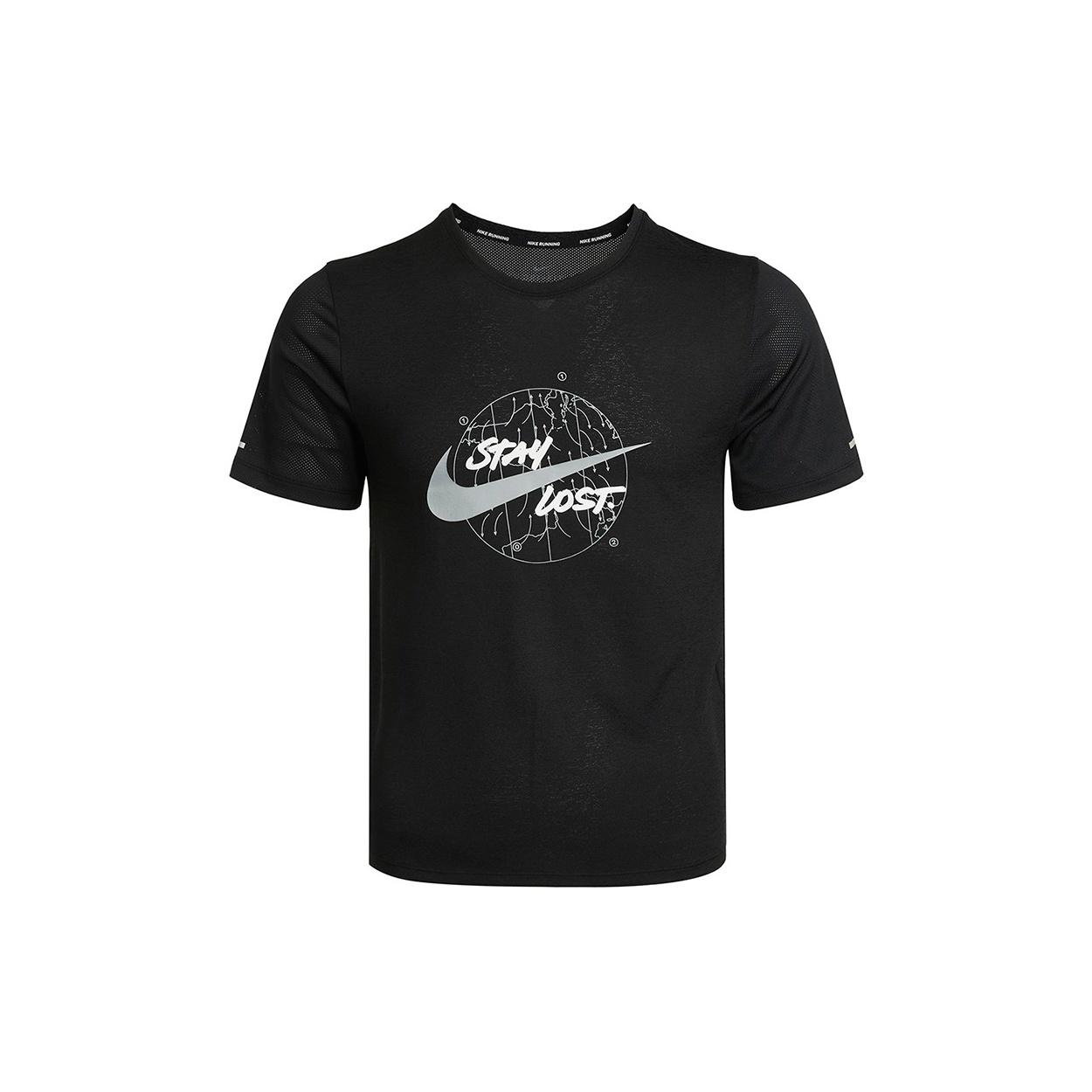 Nike Dri-FIT Mylar Wild Run Tee Men s Black DA0217-010 M