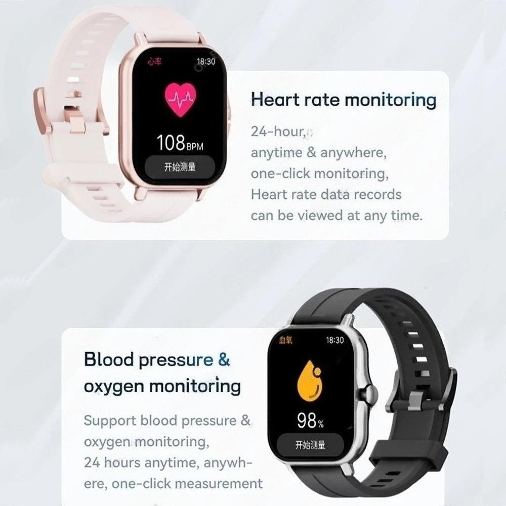 Smartwatch Android Phone 1.44''Inch HD Screen Bluetooth Call Blood Oxygen/Pressure Monitoring Smart Watch Women Men Gift