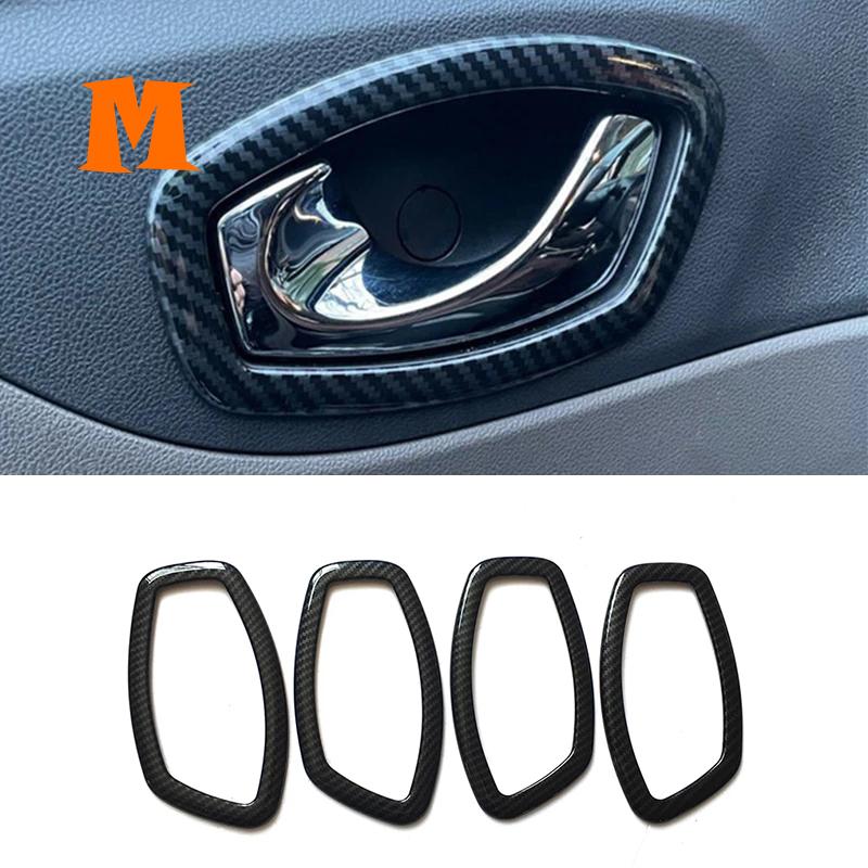 ABS Carbon/Chrome/Matte For Renault Laguna Car inner door armrest Window handle door bowl trim cover 2008 2009 2010 2011