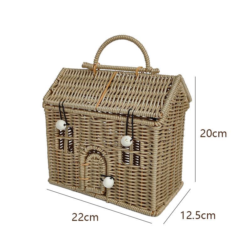 Weaving Basket Small House Gift Packaging Box Christmas New Year Xmas Gift Box Birthday Gift Packaging Box Vine Weaving Handbag