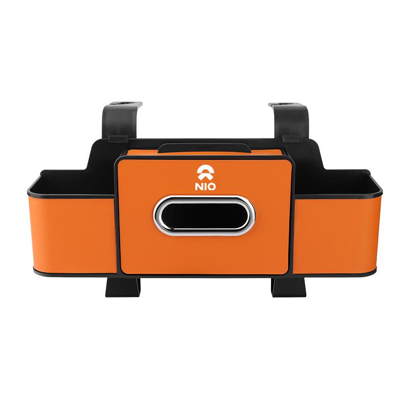 Compatible with 23 Nio ES6, ES7, ET7 Models: Rear Seat Storage Box with Cup Holder and Tissue Box.