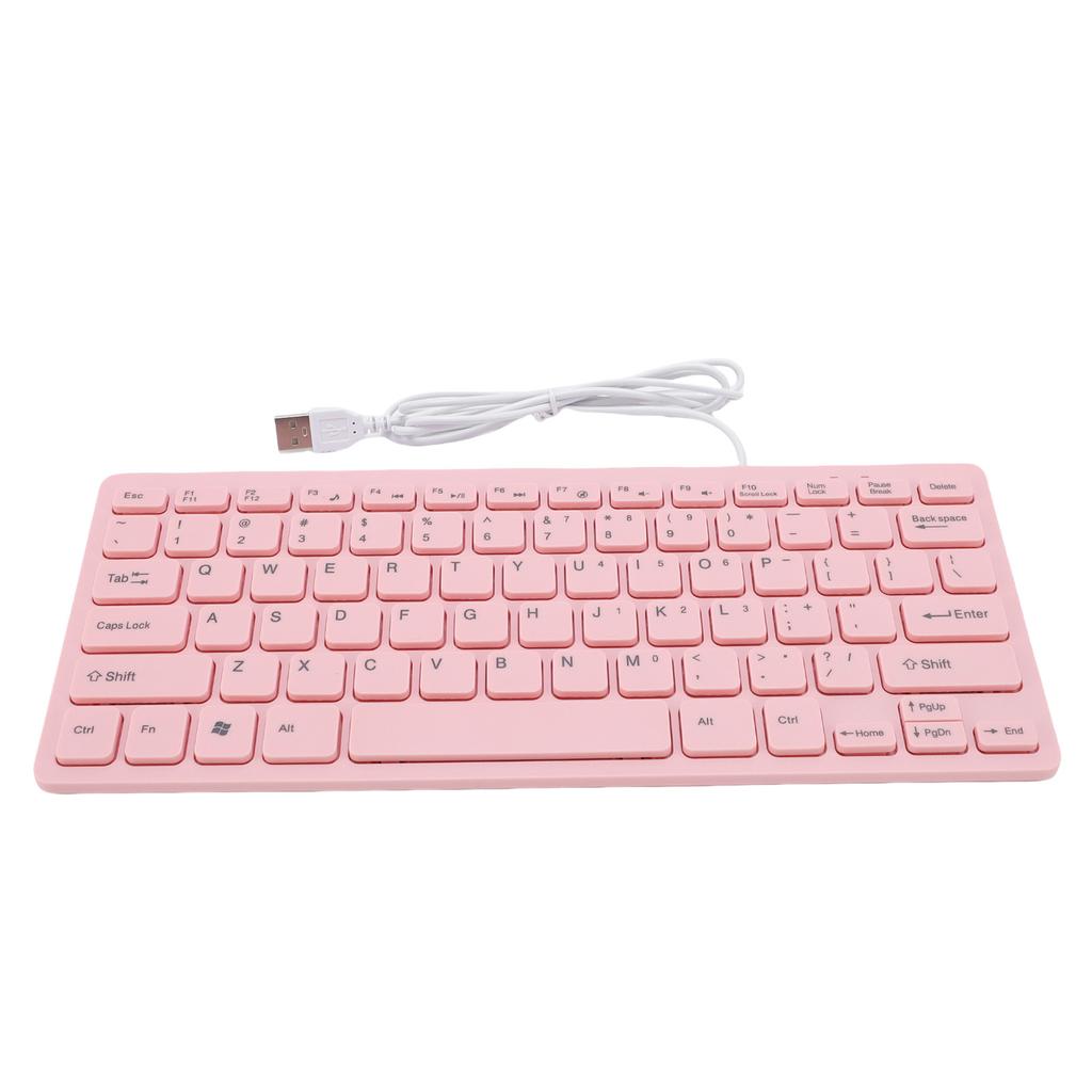 Small Wired Keyboard Roseate Quiet USB 78 Keys Computer Keyboard with Anti Slip Foot Pads for