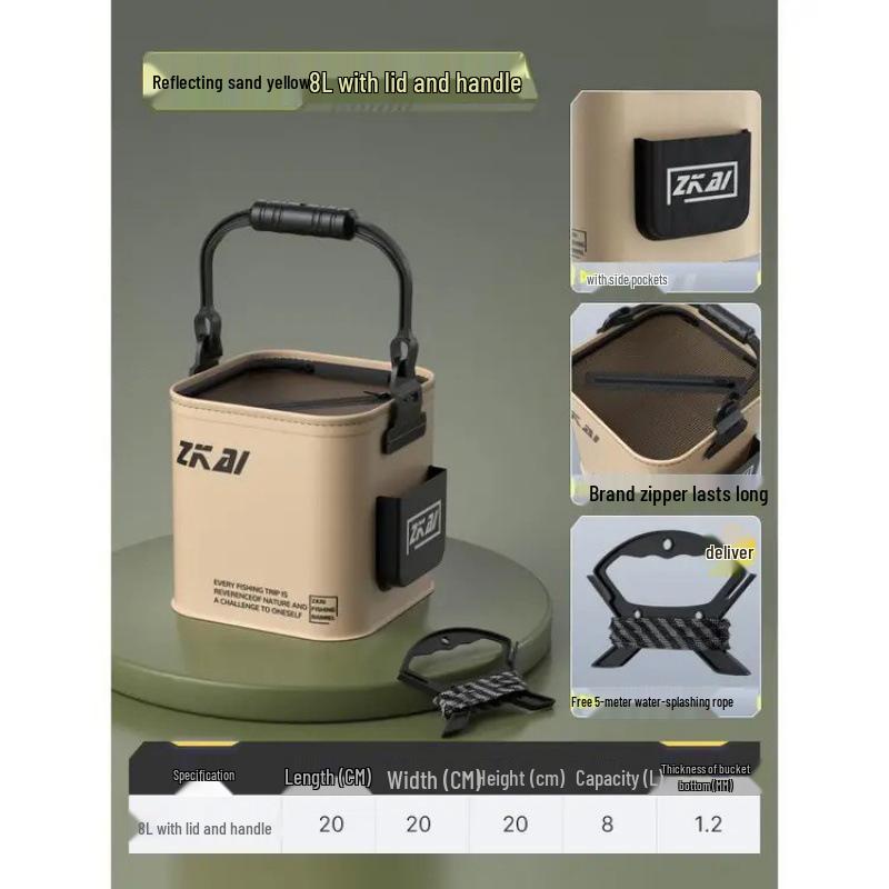 Foldable Hand-held Fishing Bucket & Live Fish Container