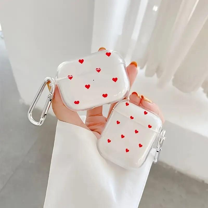 ins transparent red love applies to AirPods1/1st generation protective case Apple pro/1 wireless bluetooth headset cover