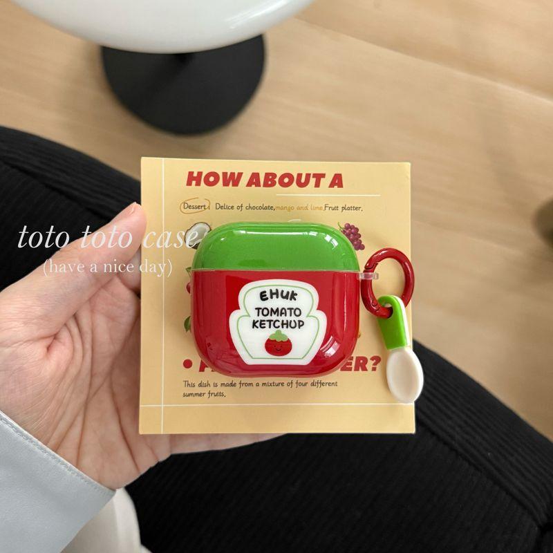 

to Apple 3 Generation Bluetooth Earbuds Case Airpods2 Generation Creative Spoon Pendant Airpods2 Anti-Fall Shell Protective Case New Arrival Apple Airpods Pro Shell + same pendant