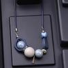 New decorative items clothing necklaces accessories women's personality short sweaters chain locks bone chains color blocked bead necklaces