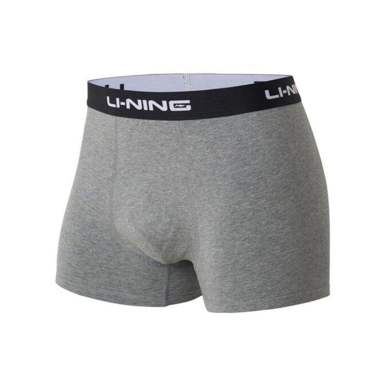 Li-Ning Training Series Logo Print Boxer Briefs 4-Pack Men Underwear Black Gray ANKS001-1