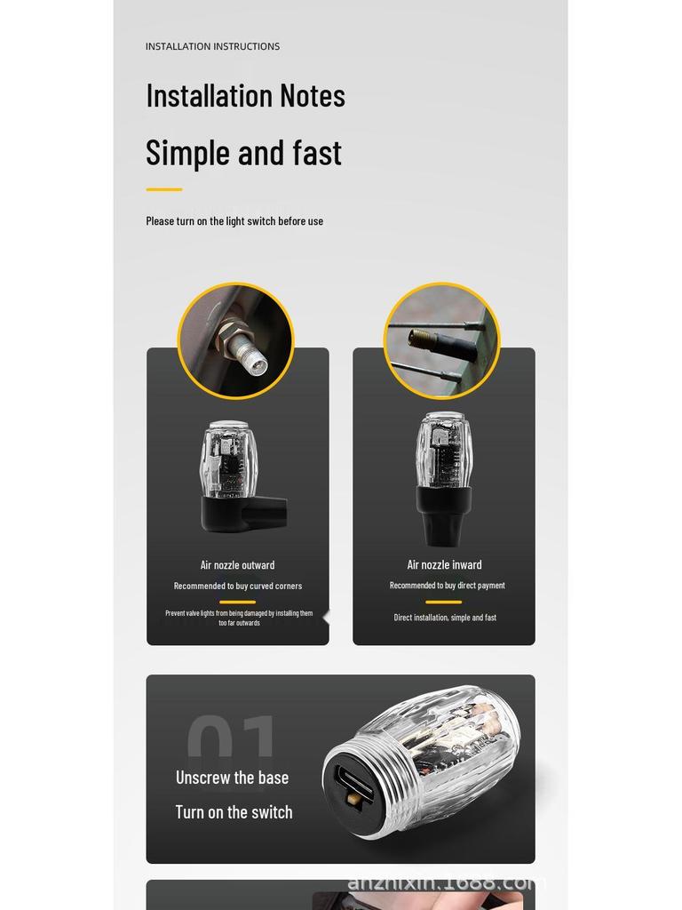 Flashing LED Tire Valve Cap Light - Waterproof, Strobe, Decorative for Cars, Motorcycles, Hot Wheels