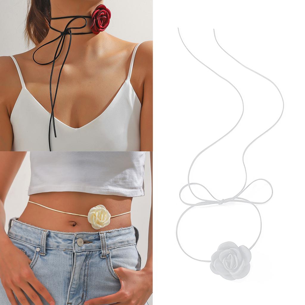 Flower Collar Chain Gothic Choker Exaggerated Necklace Jewelry Women Girl Banque