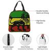 Black Rasta Lion On Rasta Flag Jamaican Reggae Design Insulated Lunch Bag for Women Children Food Boxes Thermal Lunch Box Tote