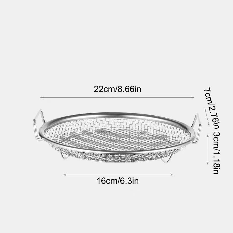 Reusable Stainless Steel Filter Tray Disk - round Mesh Basket for Frying Grilling Kitchen Strainer Fruit & Vegetable WaterFilter