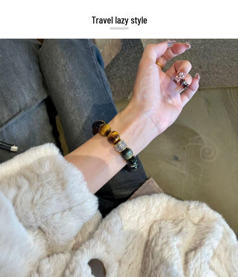 Black Myth Wukong Obsidian Perlenarmband: Viel Glück Sechs-Silben-Mantra Silberobsidian Buddhistische Perlen für Männer und Frauen.