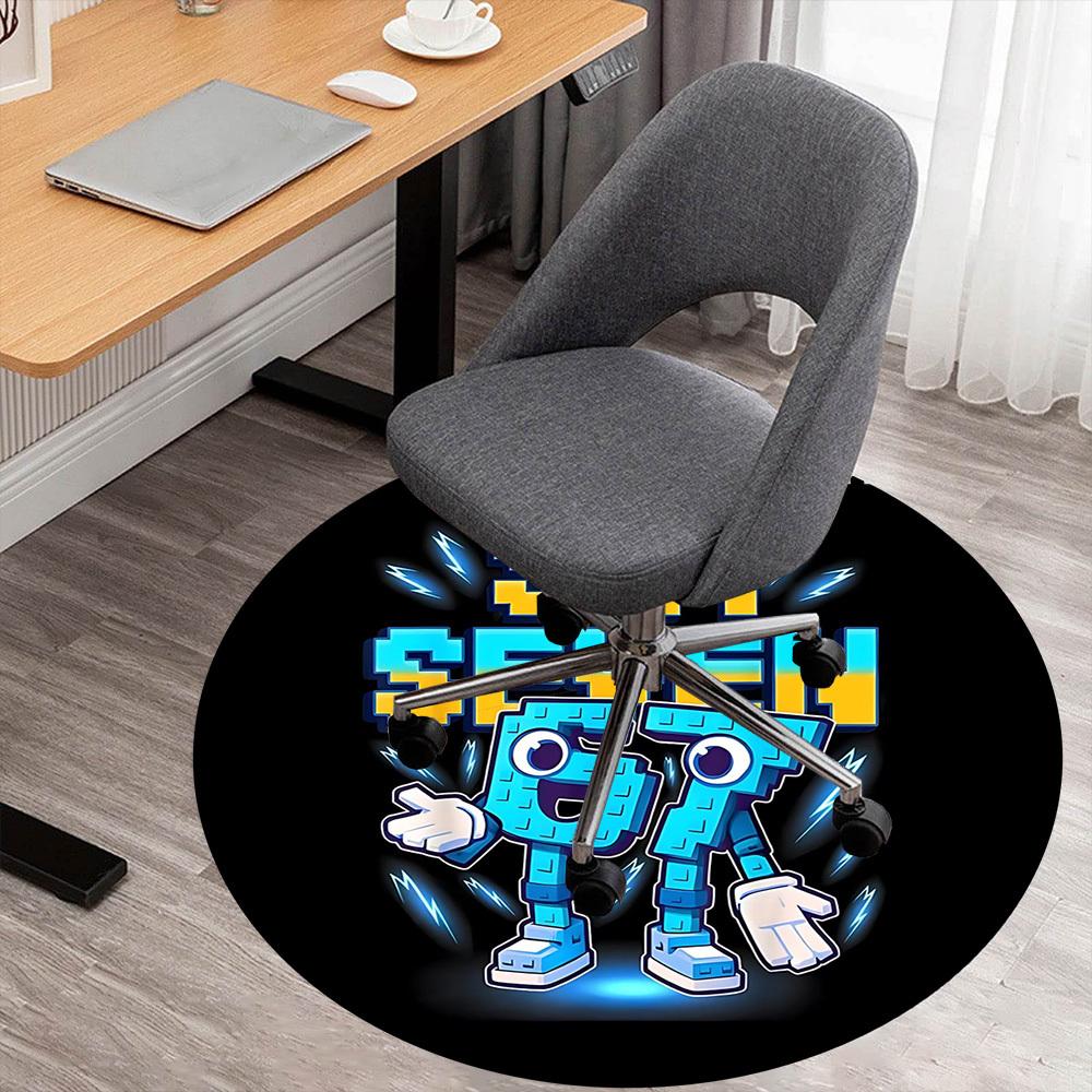 

1pc Six Seven 67 Round Chair mat office Area Rug - Non-Slip, Floor Mat for Office, Bedroom, and Indoor Decor p127164 80cm by 80cm