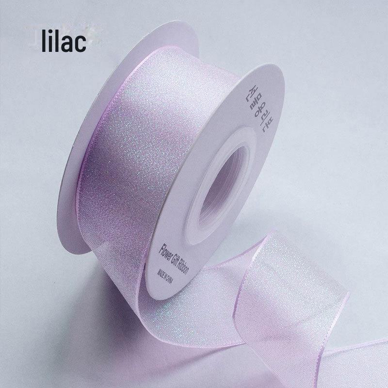 2.5cm Fantasy Fishtail Reflective Yarn Hair Bow Ribbon for Gift Bags