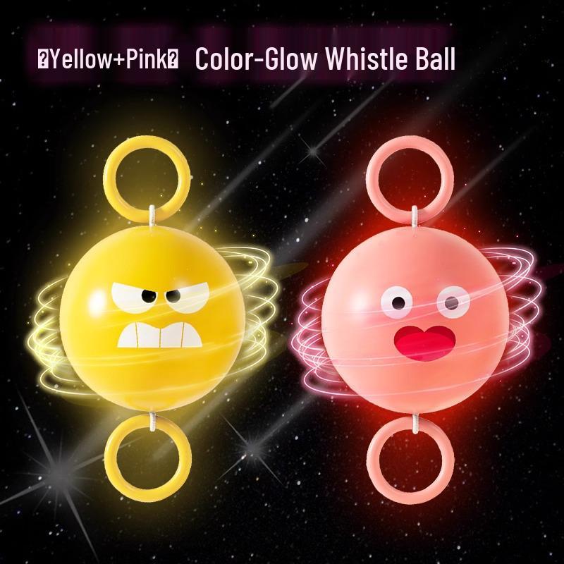 Luminous Rotating Whistle Ball - Creative Pull String Toy for Kids