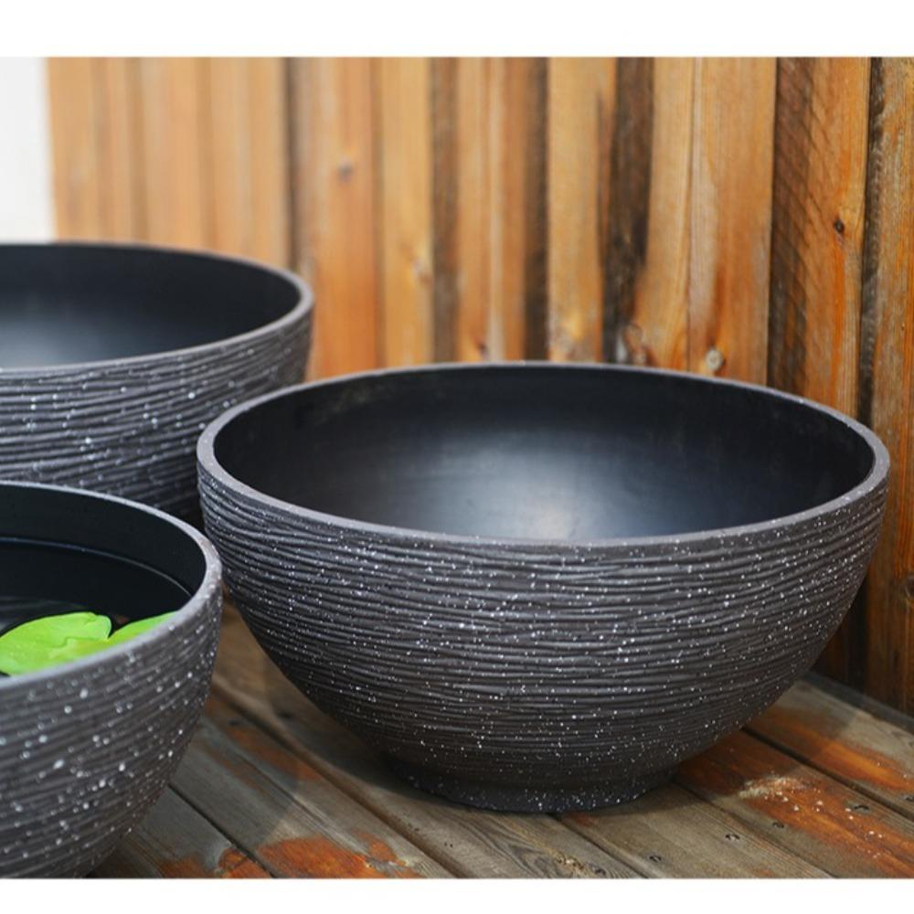 Large Bowl Planter Water Lily Pots Resin Crafted Garden Bowl Planter Simulation Water Plant Pot