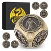 Partygeschenk Sechs-in-Eins Metall Drehende Würfel RPG Rollenspiel mit Sechs Verschiedenen Mustern Drehbarer Würfel D4/D6/D8/D10/D12/D20
