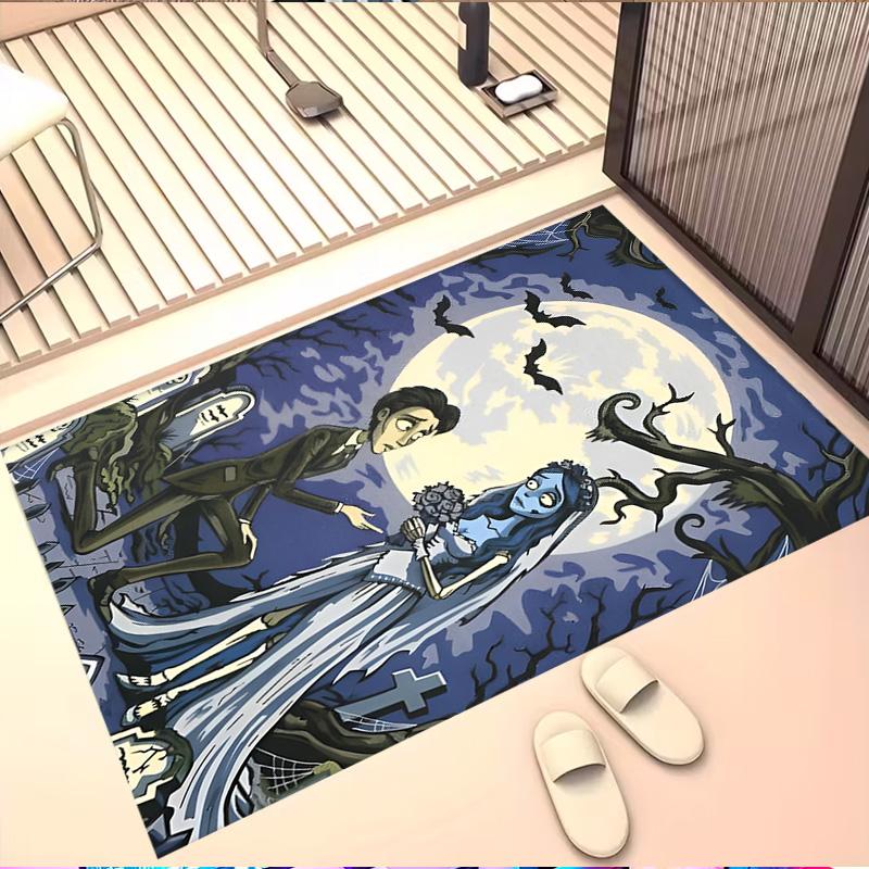 Corpse Bride Print Rug, Washable Floor Carpet, For Entryway Dorm Laundry Room Office Study, Home Decor Birthday Christmas Gift