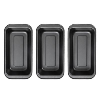 3PCS Cake Bread Baking Mold Rectangular Nonstick Baking Cake Pan Carbon Steel Bread Loaf Pan Black