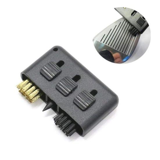 Golf Ball Brush Reusable Wear-resistant Flexible Bristles Compact Size with Retractable Sharp Pick Portable Golf Ball Club Groove