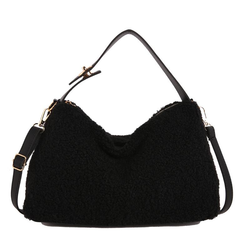 Lamb Wool Bag Women'S Fashion Retro Shoulder Messenger Bag Niche Design Tote Bag