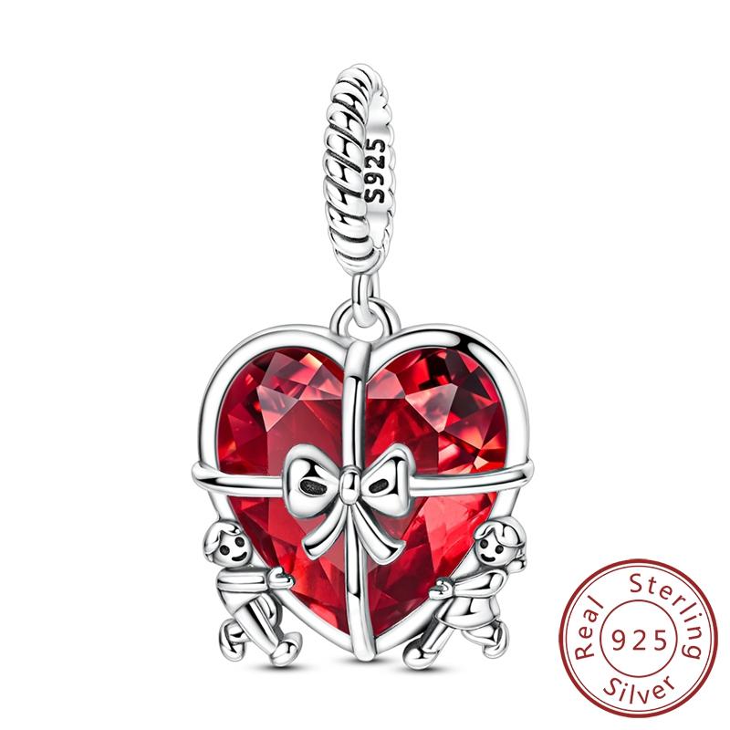 100% Copper New Zircon Star Moon Heart Clover Fit Original Charm Pendent Dangle Bracelet Diy Women Jewelry Gift