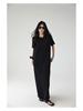 61035# FRESH UP Rochie Tricou Minimalistă Supradimensionată cu Mânecă Scurtă Subgenunchi Subțietoare