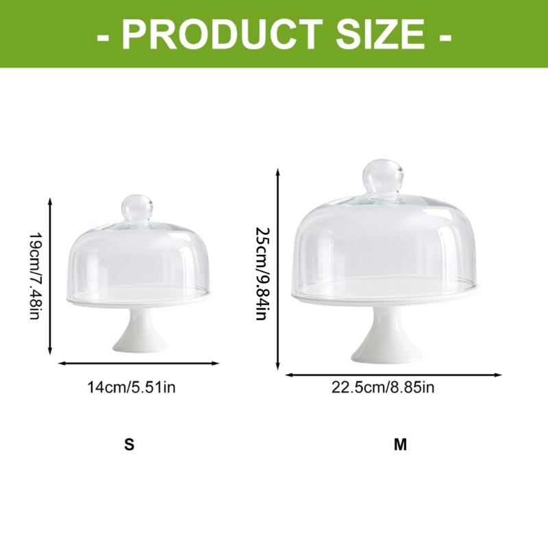 Scandinavian High Foot Cake Display Stand Ceramic Glass Dessert Serving Tray For Home Dining Parties