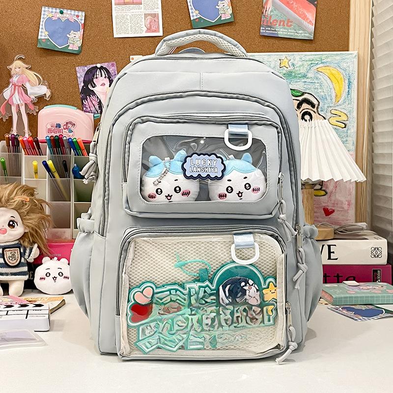 Schultasche für weibliche Schüler Großer Rucksack Transparente Tasche