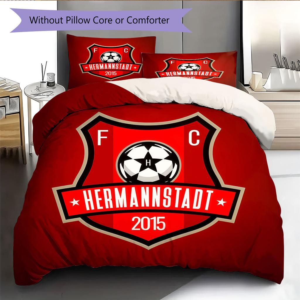 FC Hermannstadt Bedding Quilt Set Quilt Cover Pillowcase Home Decoration Birthday Gift (1 * duvet cover + 2 * pillowcase, without core)
