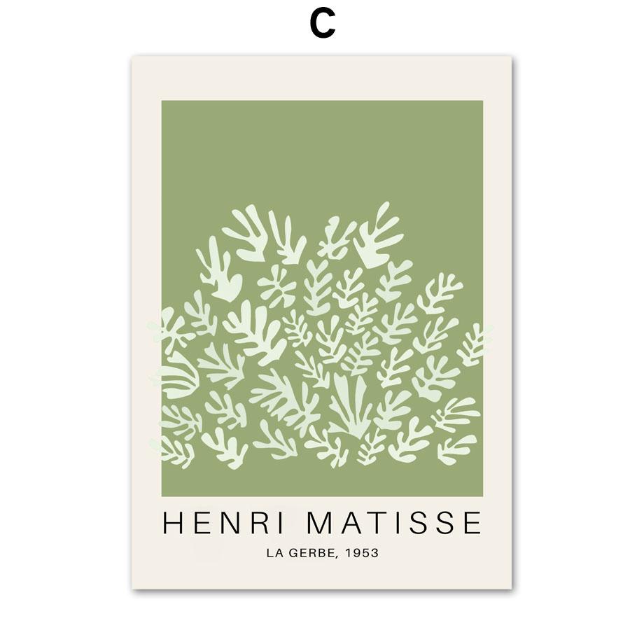Yeşil Henri Matisse Deniz Yosunu Kesme Vazo duvar sanatı tuval yağlıboya İskandinav Posterler Ve Baskılar Duvar Resimleri Oturma Odası Dekor Için