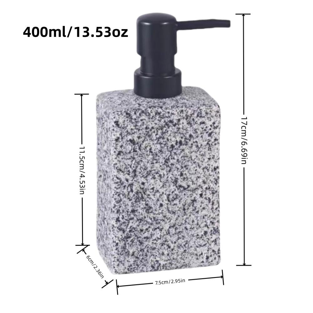 High End Stone Texture Ceramic Lotion Bottle for Home Hotel Multi Purpose Shampoo Hand Wash Bottle Durable Anti Slip Design