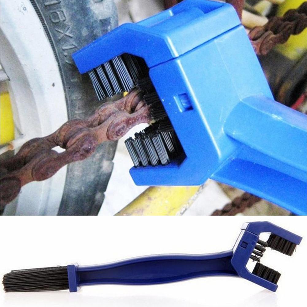 Motorcycle Cover Chain Brush Cleaner Dual Heads For Kawasaki ZZR600 Z900 Z650 VERSYS 1000 VULCAN S 650cc Z750 Z750S Universal