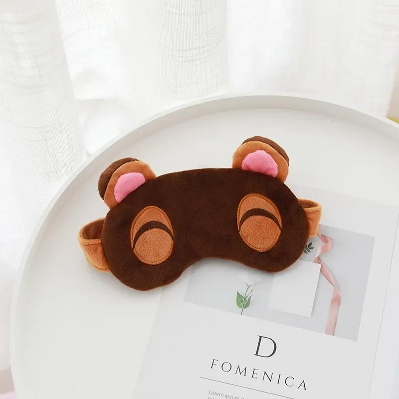 Animal Crossing Sleep Mask Eyeshade Model Tom Nook Timmy Tommy Cosplay Eyepatch Cute Cartoon Travel Blindfold Plushes Eye Cover