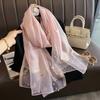 Luxury Brand Women Fashion Scarf Plain Solid Silk Chaetodon Auripes Shawls Scarves Summer Lady Bandanas Foulard Hijab