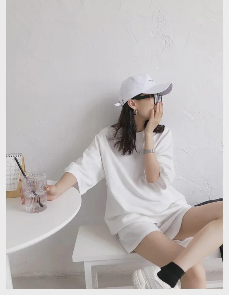 2025 Women's Fashion: Short-Sleeve T-Shirt & High-Waist Shorts Two-Piece Set