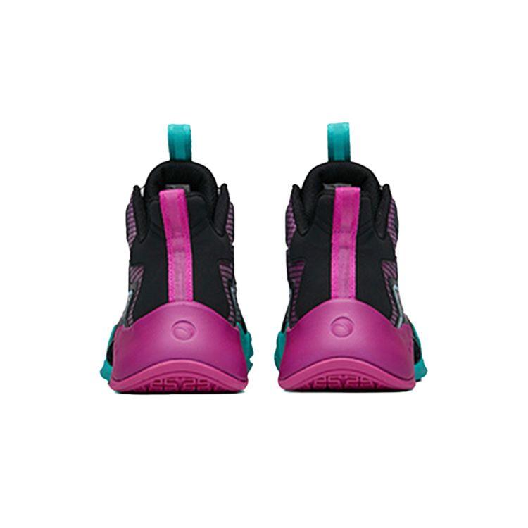 Anta Youth  Kids Crazy Mesh Mid-Top Basketball Shoes Kids Basketball Shoes Black Green Purple 312231111-3